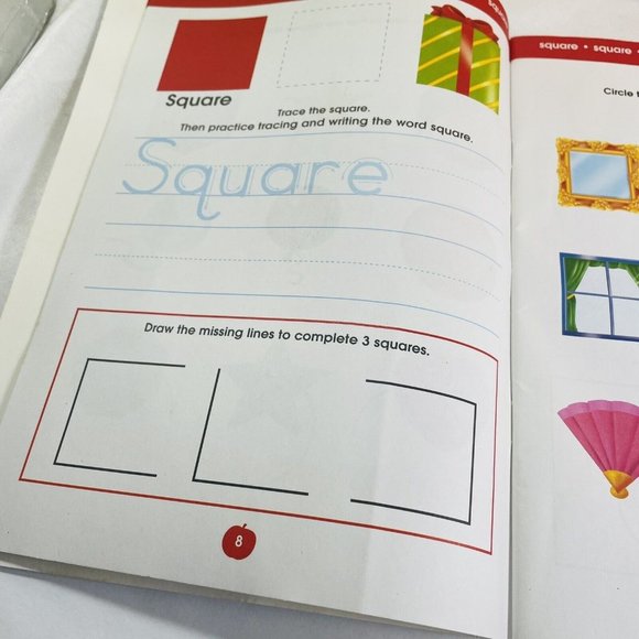 Pre-1st Grade Learning Books Shapes Colors Math Children Eduction Ready - Picture 4 of 10